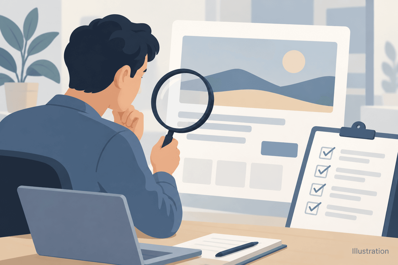 Illustration of advertising content quality review