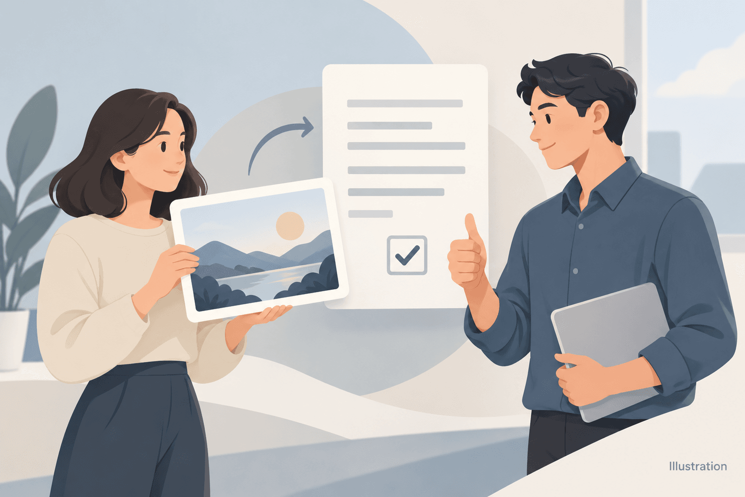 Illustration of brand and content permission